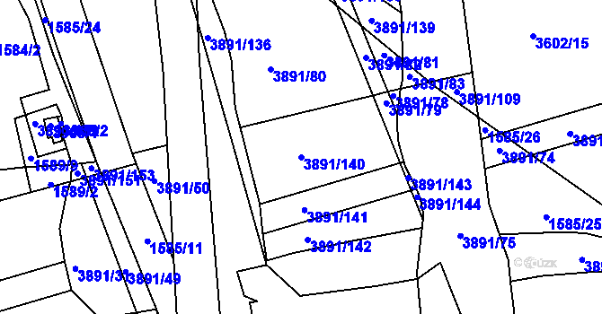 Parcela st. 3891/140 v KÚ Planá u Mariánských Lázní, Katastrální mapa