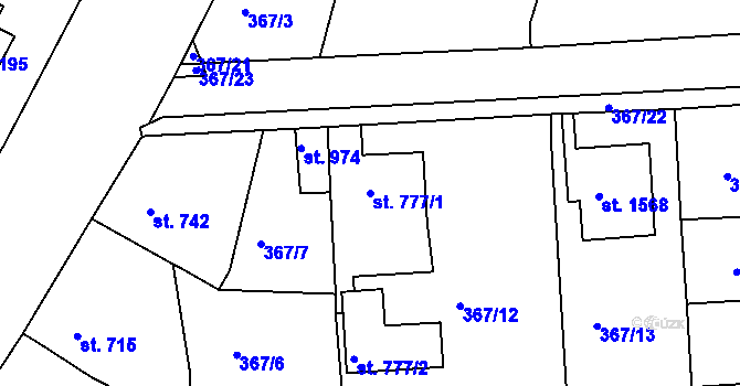 Parcela st. 777/1 v KÚ Planá u Mariánských Lázní, Katastrální mapa