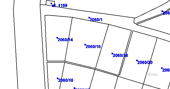 Parcela st. 2060/16 v KÚ Planá u Mariánských Lázní, Katastrální mapa