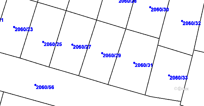 Parcela st. 2060/29 v KÚ Planá u Mariánských Lázní, Katastrální mapa