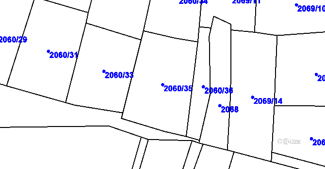 Parcela st. 2060/35 v KÚ Planá u Mariánských Lázní, Katastrální mapa