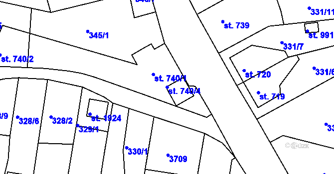 Parcela st. 740/4 v KÚ Planá u Mariánských Lázní, Katastrální mapa