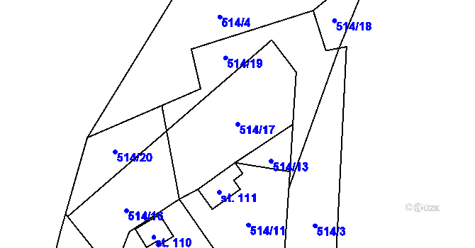 Parcela st. 514/17 v KÚ Vysoké Sedliště, Katastrální mapa
