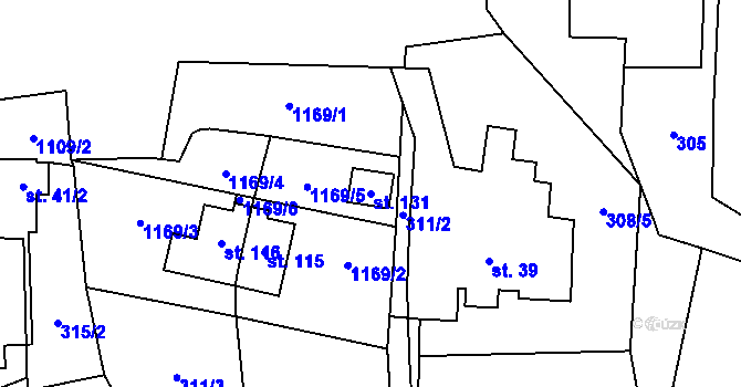 Parcela st. 131 v KÚ Vysoké Sedliště, Katastrální mapa