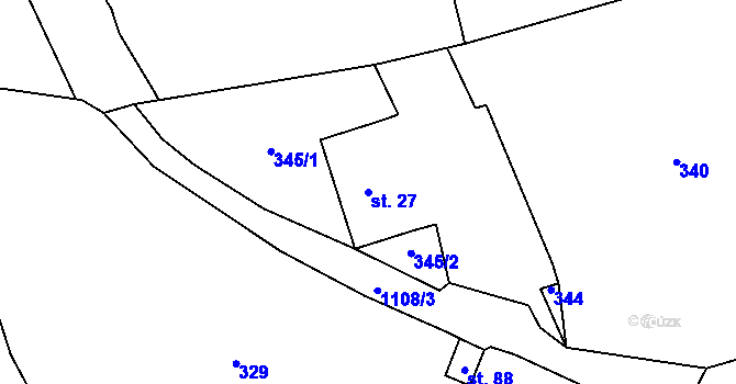 Parcela st. 27 v KÚ Vysoké Sedliště, Katastrální mapa