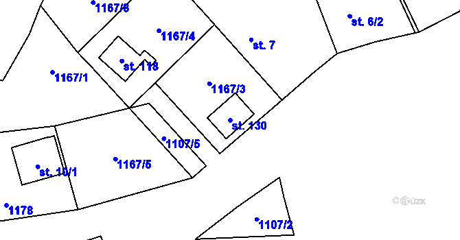 Parcela st. 130 v KÚ Vysoké Sedliště, Katastrální mapa