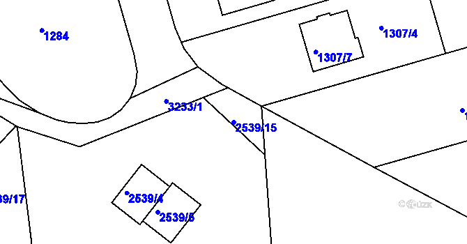 Parcela st. 2539/15 v KÚ Planá nad Lužnicí, Katastrální mapa