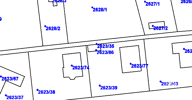 Parcela st. 2623/86 v KÚ Planá nad Lužnicí, Katastrální mapa