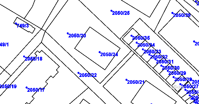 Parcela st. 2050/24 v KÚ Planá nad Lužnicí, Katastrální mapa