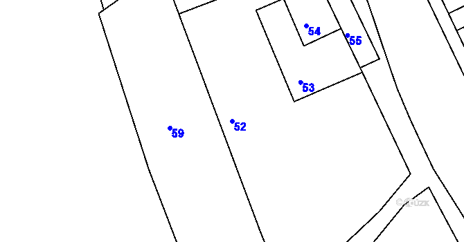 Parcela st. 52 v KÚ Planá nad Lužnicí, Katastrální mapa