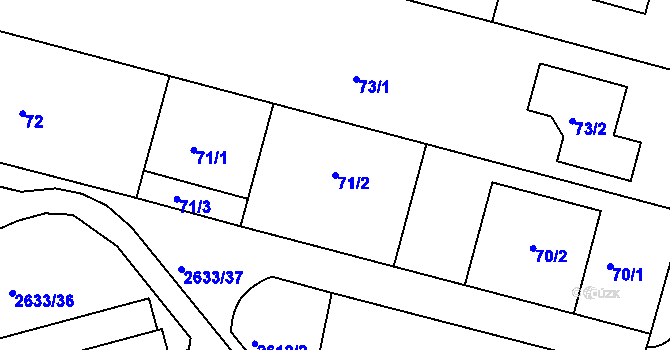 Parcela st. 71/2 v KÚ Planá nad Lužnicí, Katastrální mapa