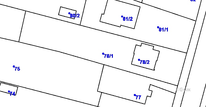 Parcela st. 78/1 v KÚ Planá nad Lužnicí, Katastrální mapa