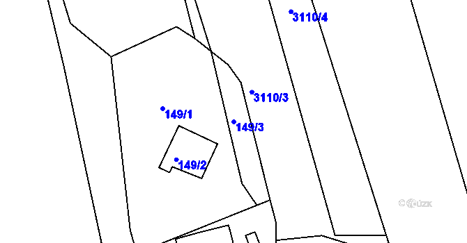 Parcela st. 149/3 v KÚ Planá nad Lužnicí, Katastrální mapa