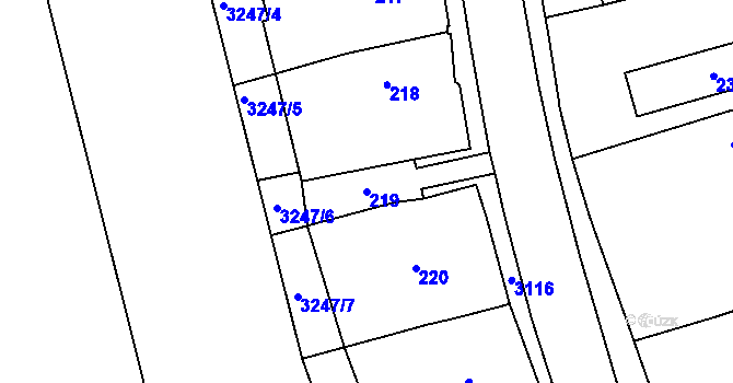 Parcela st. 219 v KÚ Planá nad Lužnicí, Katastrální mapa