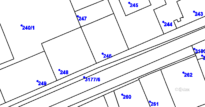 Parcela st. 246 v KÚ Planá nad Lužnicí, Katastrální mapa