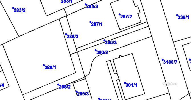 Parcela st. 300/2 v KÚ Planá nad Lužnicí, Katastrální mapa