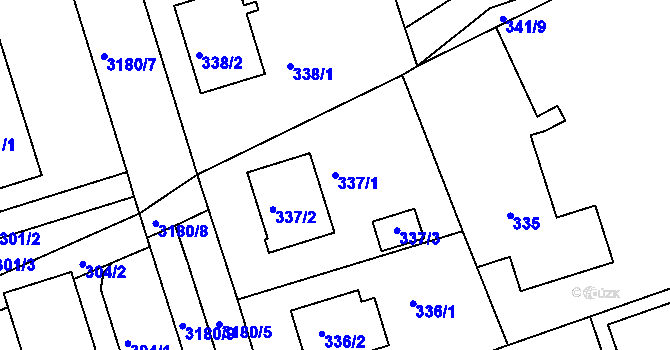 Parcela st. 337/1 v KÚ Planá nad Lužnicí, Katastrální mapa
