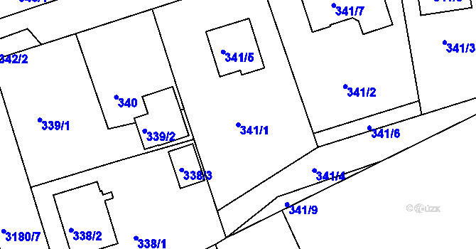 Parcela st. 341/1 v KÚ Planá nad Lužnicí, Katastrální mapa