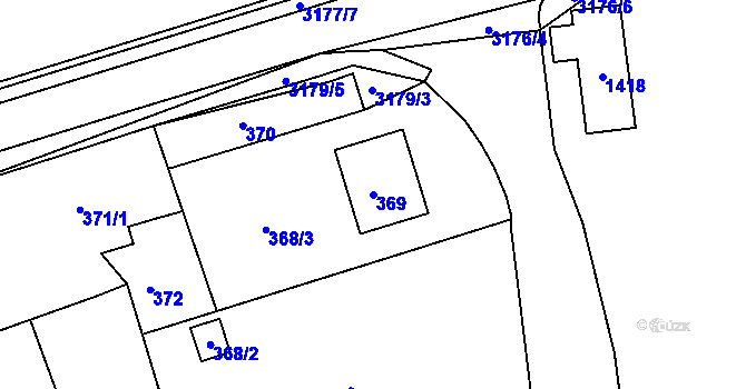 Parcela st. 369 v KÚ Planá nad Lužnicí, Katastrální mapa