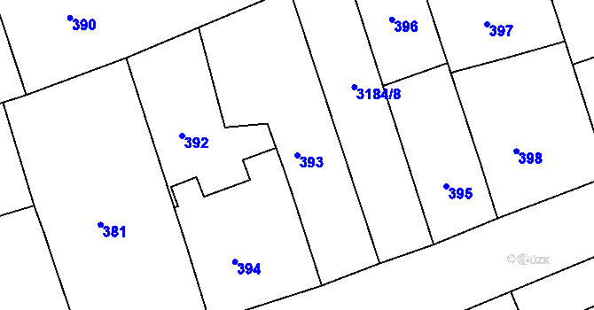 Parcela st. 393 v KÚ Planá nad Lužnicí, Katastrální mapa