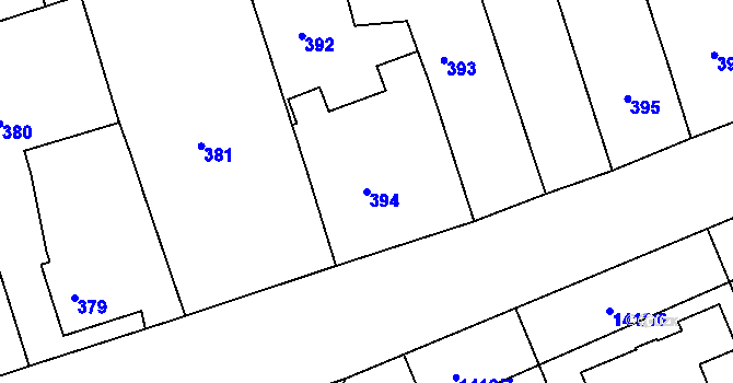 Parcela st. 394 v KÚ Planá nad Lužnicí, Katastrální mapa