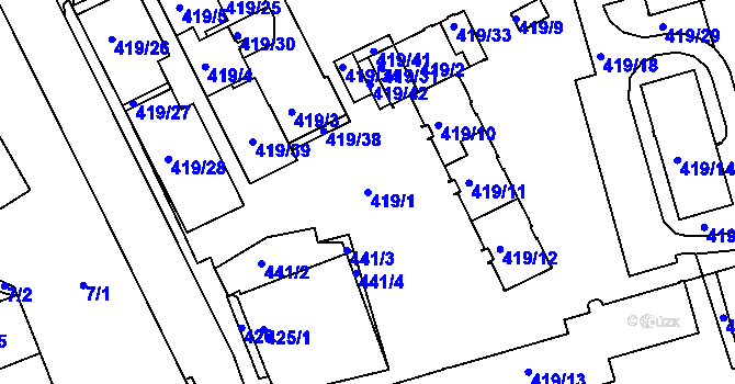 Parcela st. 419/1 v KÚ Planá nad Lužnicí, Katastrální mapa