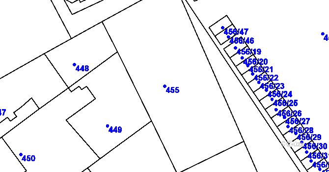 Parcela st. 455 v KÚ Planá nad Lužnicí, Katastrální mapa