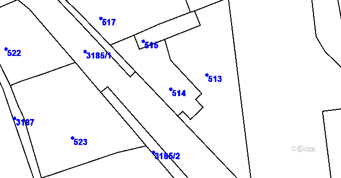 Parcela st. 514 v KÚ Planá nad Lužnicí, Katastrální mapa