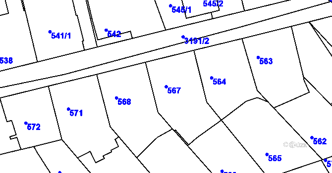 Parcela st. 567 v KÚ Planá nad Lužnicí, Katastrální mapa