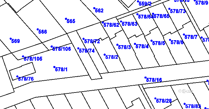 Parcela st. 578/2 v KÚ Planá nad Lužnicí, Katastrální mapa