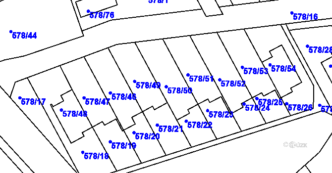 Parcela st. 578/50 v KÚ Planá nad Lužnicí, Katastrální mapa