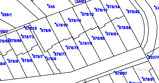 Parcela st. 578/79 v KÚ Planá nad Lužnicí, Katastrální mapa