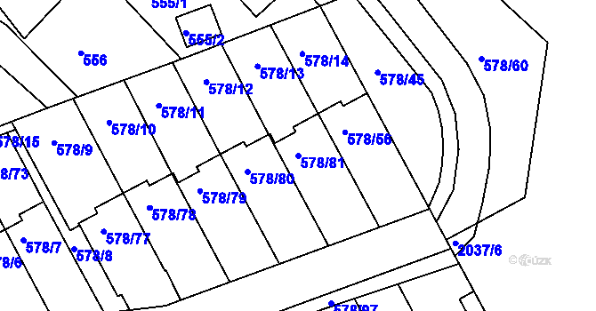 Parcela st. 578/81 v KÚ Planá nad Lužnicí, Katastrální mapa
