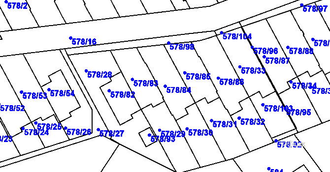 Parcela st. 578/84 v KÚ Planá nad Lužnicí, Katastrální mapa