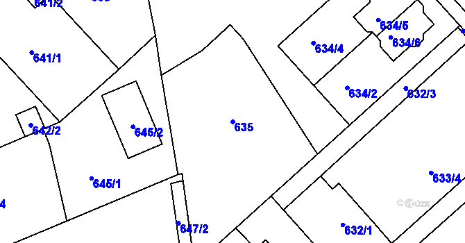 Parcela st. 635 v KÚ Planá nad Lužnicí, Katastrální mapa