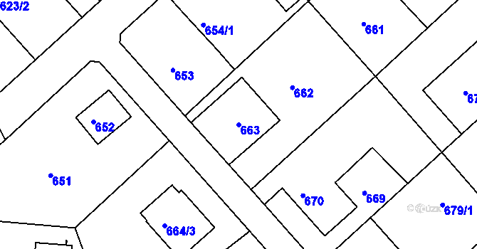 Parcela st. 663 v KÚ Planá nad Lužnicí, Katastrální mapa
