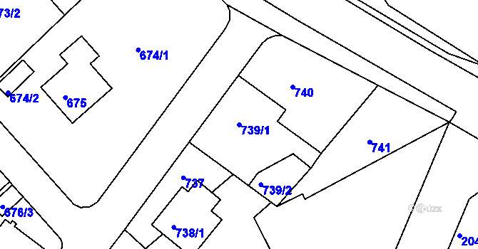 Parcela st. 739/1 v KÚ Planá nad Lužnicí, Katastrální mapa