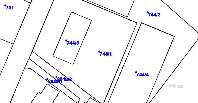 Parcela st. 744/1 v KÚ Planá nad Lužnicí, Katastrální mapa