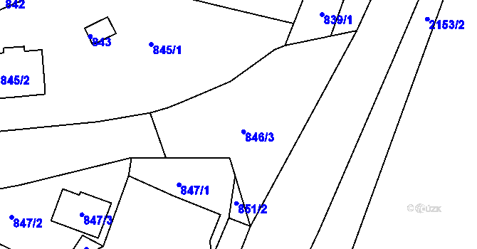 Parcela st. 846 v KÚ Planá nad Lužnicí, Katastrální mapa