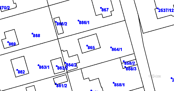 Parcela st. 865 v KÚ Planá nad Lužnicí, Katastrální mapa