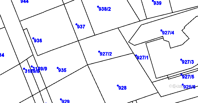 Parcela st. 927/2 v KÚ Planá nad Lužnicí, Katastrální mapa