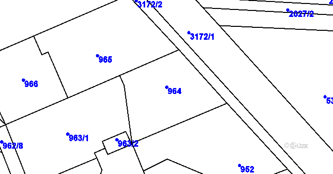 Parcela st. 964 v KÚ Planá nad Lužnicí, Katastrální mapa