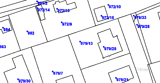 Parcela st. 979/13 v KÚ Planá nad Lužnicí, Katastrální mapa