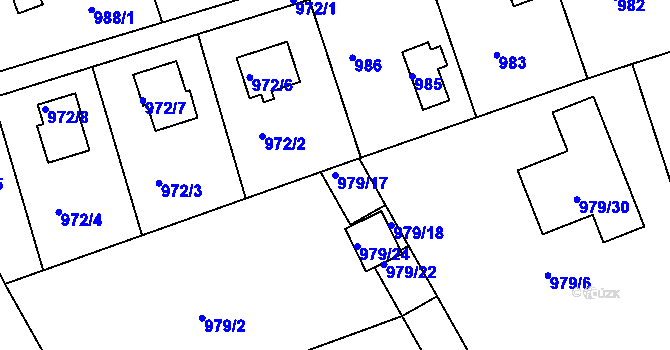 Parcela st. 979/17 v KÚ Planá nad Lužnicí, Katastrální mapa