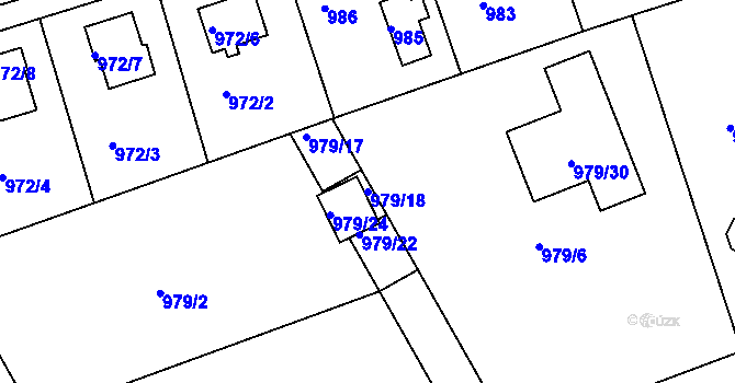 Parcela st. 979/18 v KÚ Planá nad Lužnicí, Katastrální mapa