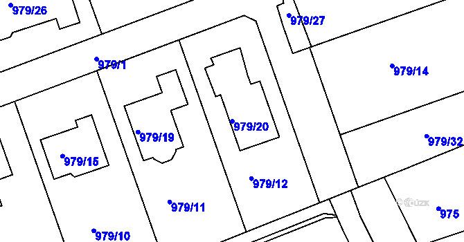 Parcela st. 979/20 v KÚ Planá nad Lužnicí, Katastrální mapa
