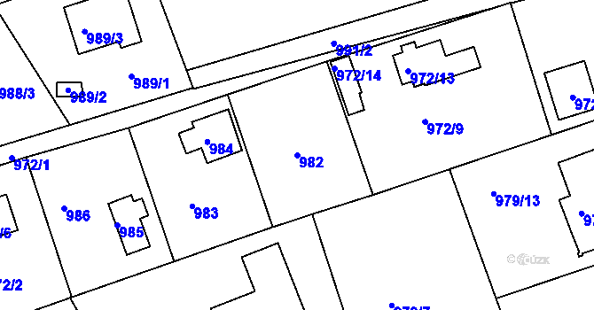 Parcela st. 982 v KÚ Planá nad Lužnicí, Katastrální mapa