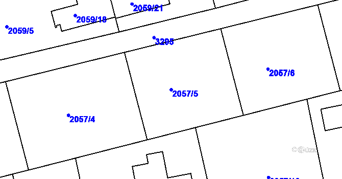 Parcela st. 2057/5 v KÚ Planá nad Lužnicí, Katastrální mapa
