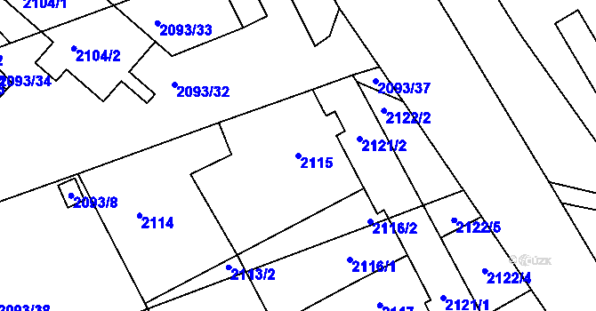 Parcela st. 2115 v KÚ Planá nad Lužnicí, Katastrální mapa