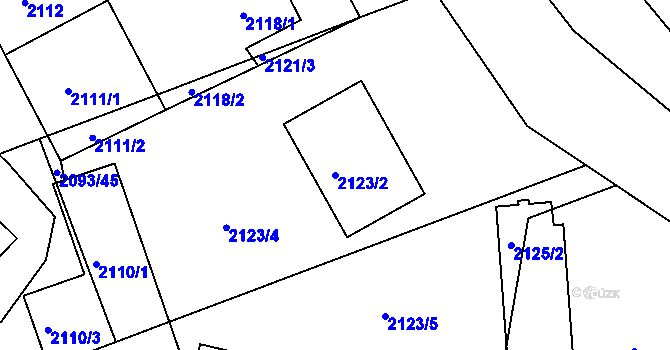 Parcela st. 2123/2 v KÚ Planá nad Lužnicí, Katastrální mapa